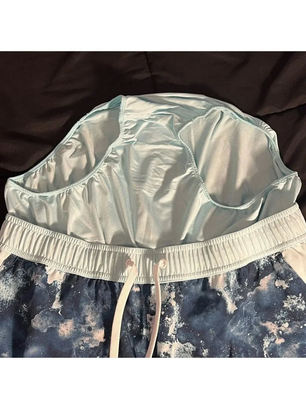 Reebok Blue and White Swim Trunks with Modern Pattern NWOT